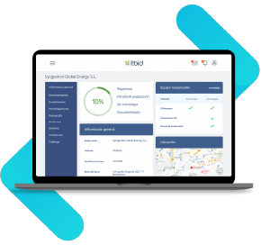 mockup azul Plataforma de gestión de proveedores